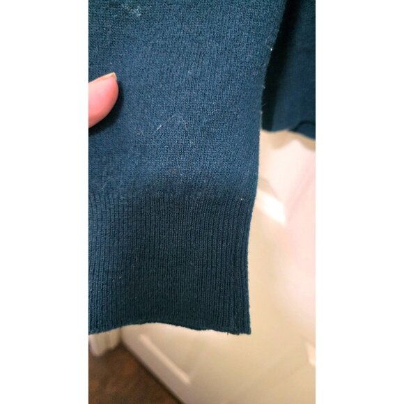 James Pringle Teal Unisex Lambswool Turtleneck Sweater Made In Scotland Size XL - Picture 4 of 6